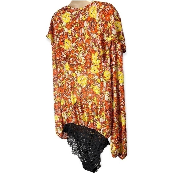 Free‎ People Floral & Lace Bodysuit Size Large - Picture 7 of 12